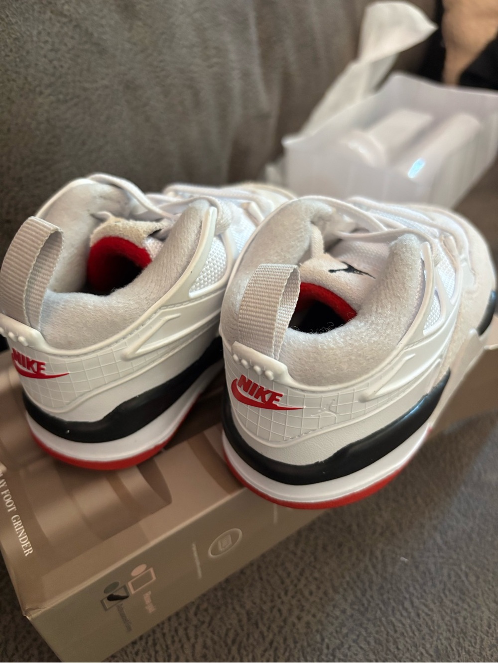 Jordan Kids White, Black and Red Chunky Sneakers - Picture 2 of 4